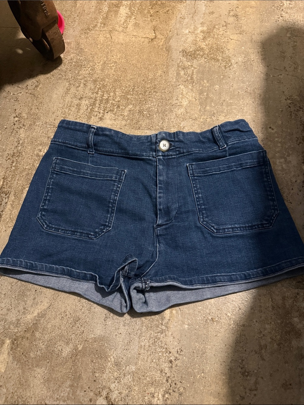 Anthropologie Dark Blue Denim Pocket Shorts Maeve